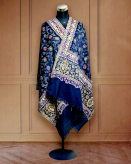 Woman shawl Jamawar Faux Pashmina – blue stole