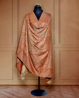 Woman shawl Jamawar Faux Pashmina – golden